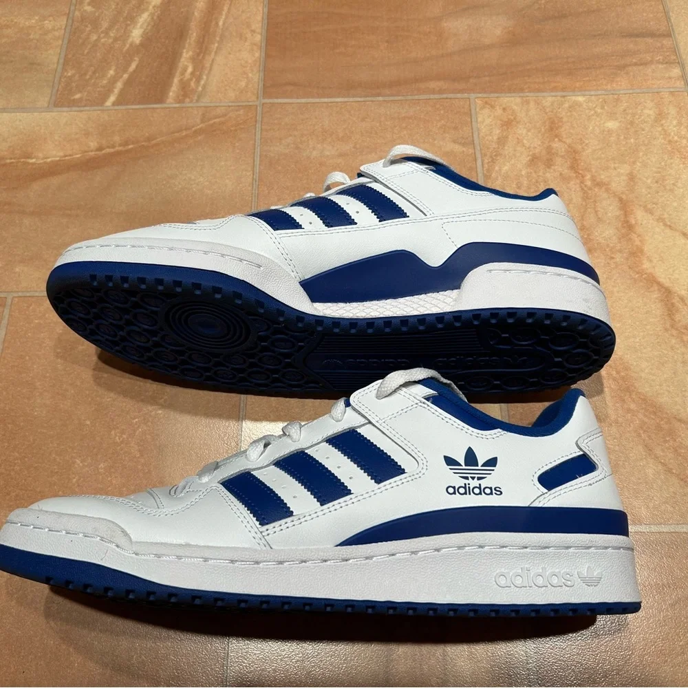 Adidas Men’s Casual White & Blue Forum Low CL Sneaker Shoes